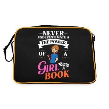 Book Girls Read Women Bookworm Bibliothécaire - Sac Retro - noir/or - Dos