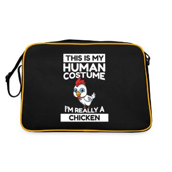 Huhn C’est mon costume humain Je suis vraiment un poulet - Sac Retro - noir/or - Dos
