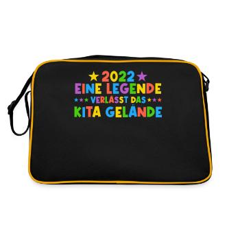 2022 Eine Legende Kita Absolvent - Retro Tasche - Schwarz/Gold - Hinten