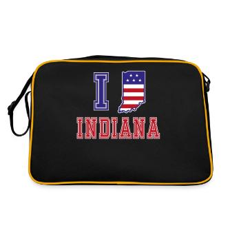 Indiana USA I love Albama - Retro Bag - black/gold - Back
