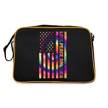 USA Flag 4 juillet Hippie - Sac Retro - noir/or - Dos