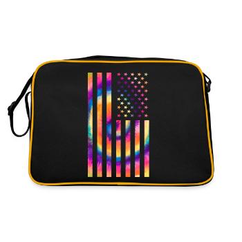 USA Flag 4 juillet Hippie - Sac Retro - noir/or - Dos