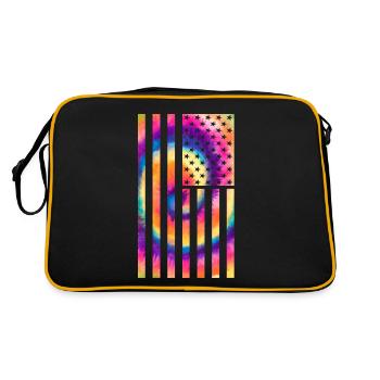 USA Flag 4 juillet Hippie - Sac Retro - noir/or - Dos