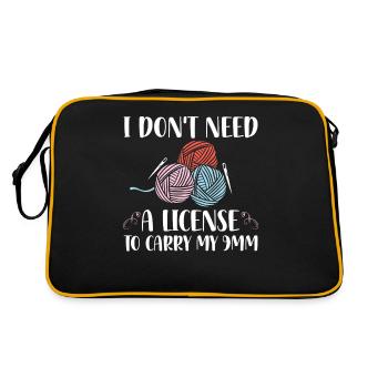 I Don't Need A License To Carry My 9mm Funny - Retro Bag - black/gold - Back