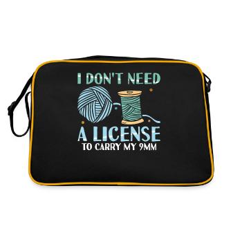I Don't Need A License To Carry My 9mm Funny - Retro Bag - black/gold - Back
