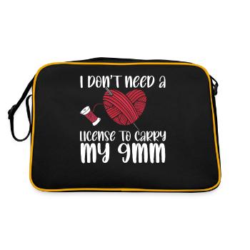 I Don't Need A License To Carry My 9mm Funny - Retro Bag - black/gold - Back