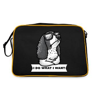 Deutsch Springer Spaniel Chien - Sac Retro - noir/or - Dos