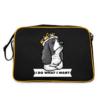 Deutsch Springer Spaniel Chien - Sac Retro - noir/or - Dos