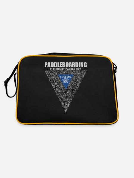 En cas de doute, pagayez. Stand up Paddle, SUP 1993 - Sac Retro - noir/or - Dos