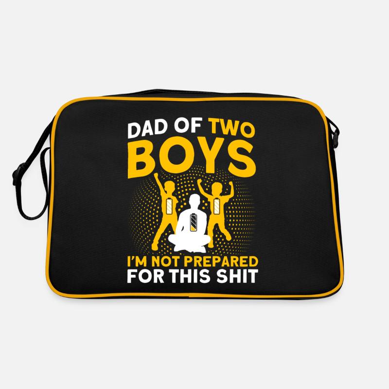 Non préparé Père Papa Deux garçons Sac Retro