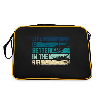 La vie est meilleure dans l’hélicoptère aérien - Sac Retro - noir/or - Dos