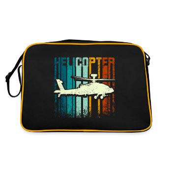 Hélicoptère rétro vintage - Sac Retro - noir/or - Dos