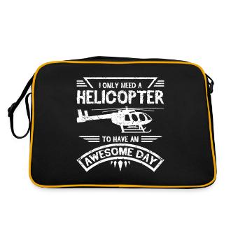 Je n’ai besoin que d’un hélicoptère pour passer une journée géniale - Sac Retro - noir/or - Dos