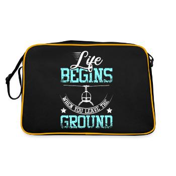 La vie commence lorsque vous quittez l’hélicoptère au sol - Sac Retro - noir/or - Dos