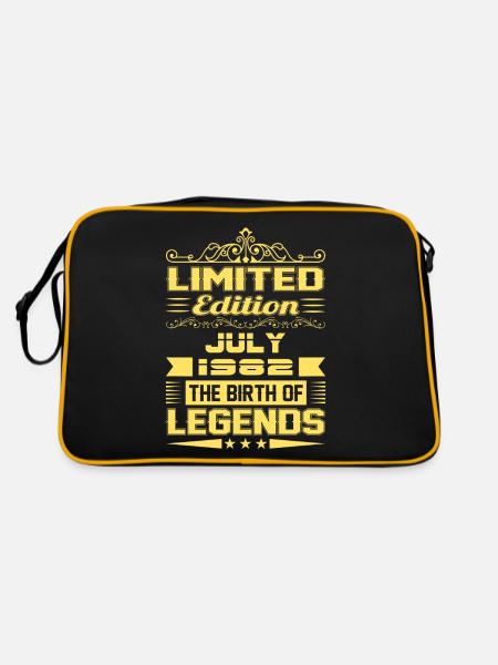 Juli 1982 - 40. Geburtstag Geschenk. Awesome. - Retro Tasche - Schwarz/Gold - Hinten