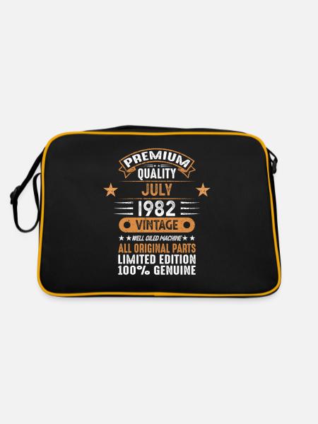 Juli 1982 - 40. Geburtstag Geschenk. Awesome. - Retro Tasche - Schwarz/Gold - Hinten