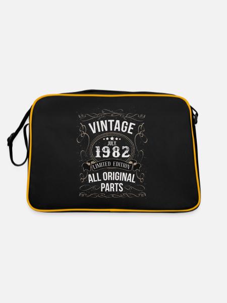 Juli 1982 - 40. Geburtstag Geschenk. Awesome. - Retro Tasche - Schwarz/Gold - Hinten