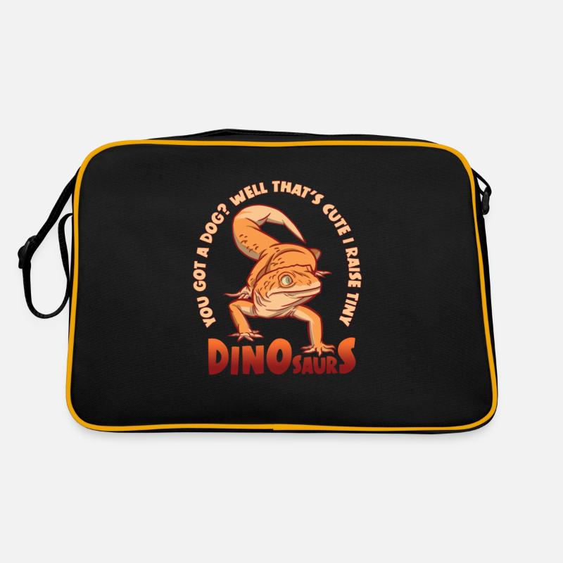I Raise Tiny Dinosaurs Gecko Eidechse Reptil Retro Tasche