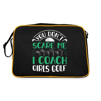 You Dont Scare Me I Coach Girls Golf Funny Coach - Retro Bag - black/gold - Back