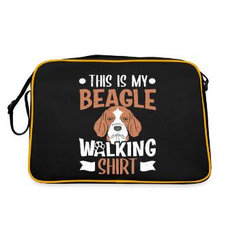 Propriétaire de chien Beagle Ceci est ma chemise de promenade Beagle - Sac Retro - noir/or - Dos
