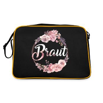 Bride Braut Junggesellenabschied Hochzeit Braut Ge - Retro Tasche - Schwarz/Gold - Hinten