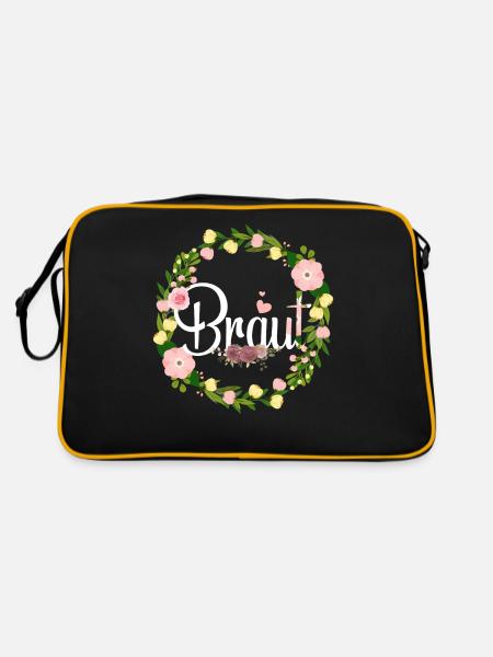 Braut Junggesellenabschied Hochzeit Braut Geschenk - Retro Tasche - Schwarz/Gold - Hinten