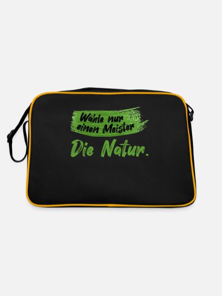 Lustiger Maler Spruch Malerei Kunstschüler Natur - Retro Tasche - Schwarz/Gold - Hinten