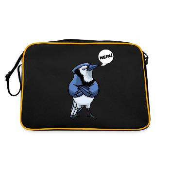 Blue Jay Bird - Retro Bag - black/gold - Back