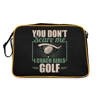 You Dont Scare Me I Coach Girls Golf Funny Coach - Retro Bag - black/gold - Back
