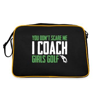 You Dont Scare Me I Coach Girls Golf Funny Coach - Retro Bag - black/gold - Back