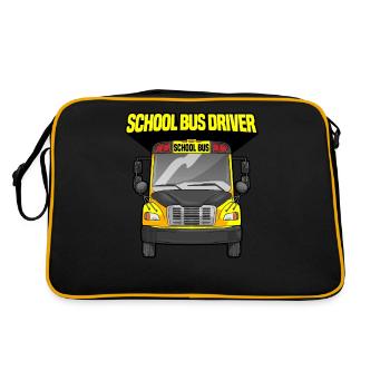 School Bus Driver Funny Busman Saying - Retro Tasche - Schwarz/Gold - Hinten