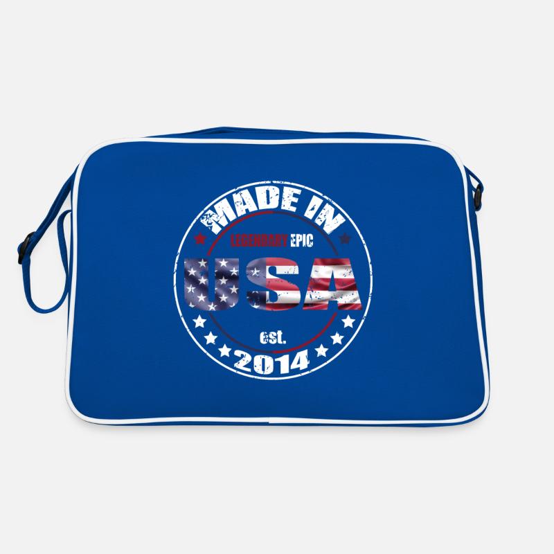 Dicton d’anniversaire Né aux États-Unis 2014 Sac Retro