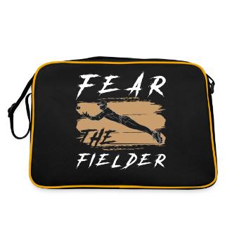 Sport Spiel Baseball Catcher Sportler Lebensstil - Retro Tasche - Schwarz/Gold - Hinten