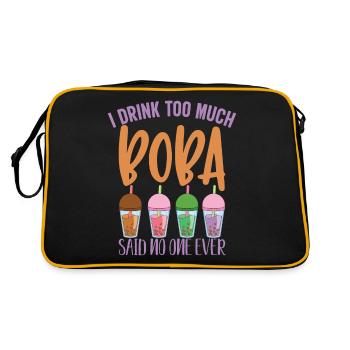 Bubble Tea Milktea Lovers Boba Lifestyle Geschenki - Retro Tasche - Schwarz/Gold - Hinten