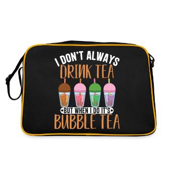 Milchtee Powered By Boba Tee Liebhaber Lifestyle G - Retro Tasche - Schwarz/Gold - Hinten