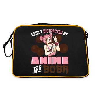 Geek Lovers Life Powered By Tea Bubble Lifestyle - Retro Tasche - Schwarz/Gold - Hinten