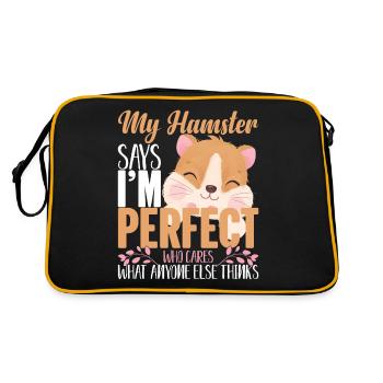 Propriétaires d’animaux mignons Hamster Adore mon hamster - Sac Retro - noir/or - Dos