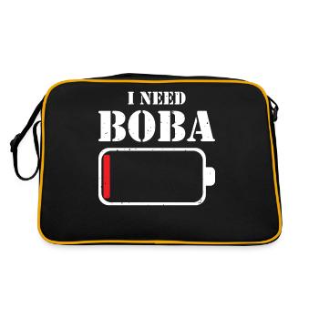 Boba Milktea Liebhaber Bubble Tea Lifestyle Gesche - Retro Tasche - Schwarz/Gold - Hinten