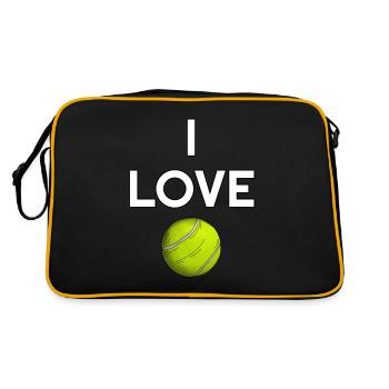 Ich liebe Tennis Tennisverein Training Fan - Retro Tasche - Schwarz/Gold - Hinten