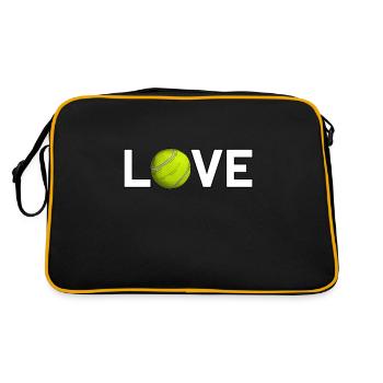 I love Tennis Tennisspieler Training Turnier - Retro Tasche - Schwarz/Gold - Hinten