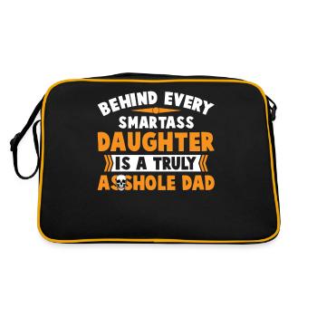 Smartass Daughter Is A Trulu Asshole Dad - Retro Bag - black/gold - Back