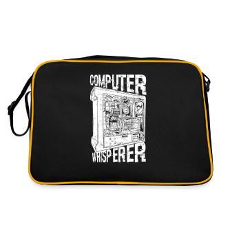 Computer Whisperer - Internet Security Anonymous - Retro Tasche - Schwarz/Gold - Hinten