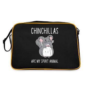 Chinchillas sind mein Geisttier - Grey - Retro Tasche - Schwarz/Gold - Hinten
