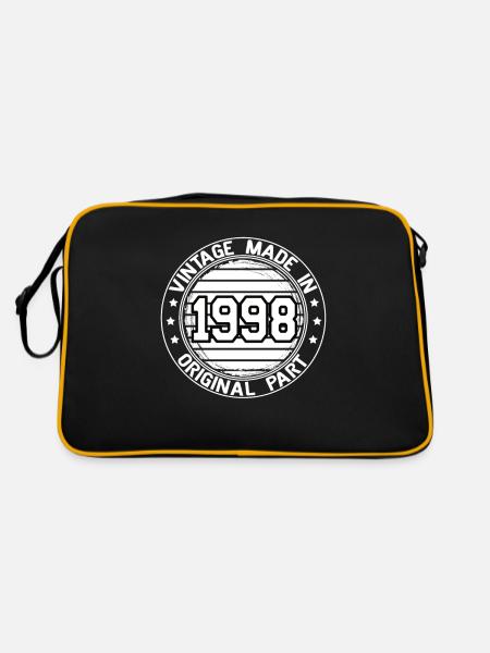 Vintage Made In 1998 Original Part Birthday 1998 - Retro Bag - black/gold - Back
