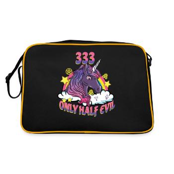 333 Only Half Evil I Satanic Vaporwave Unicorn - Retro Bag - black/gold - Back