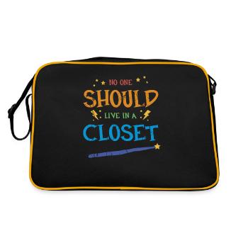 No One Should Live In A Closet - LGBTQ Equality - Retro Bag - black/gold - Back
