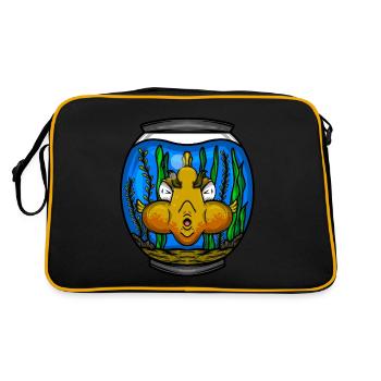 Aquarium Cadeau Aquariophile PoissonNage Lover - Sac Retro - noir/or - Dos