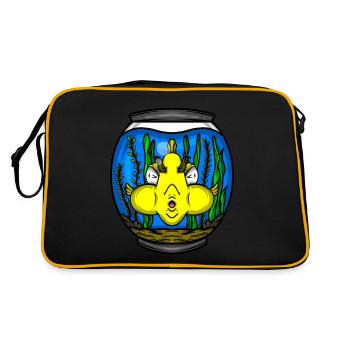 Aquarium Cadeau Aquariophile PoissonNage Lover - Sac Retro - noir/or - Dos