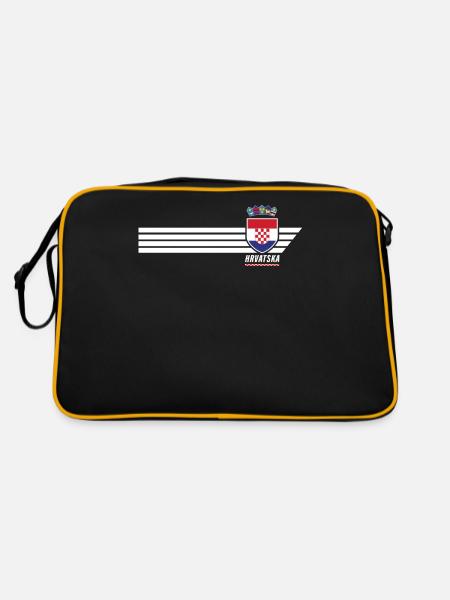 Croatia Hrvatska Patriotism Football Fan Jersey - Retro Bag - black/gold - Back