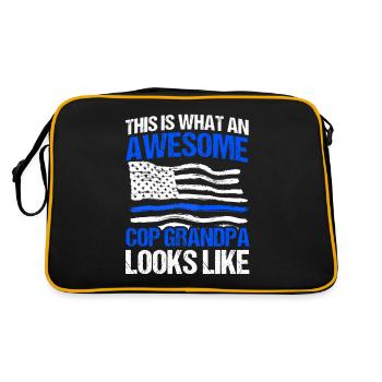 Policier américain Police Police Grand-père - Sac Retro - noir/or - Dos